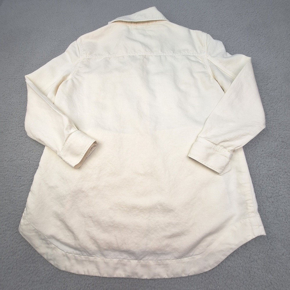 Loft Shirt Jacket Womens Medium Cream Cotton Linen Utility Shacket 559696 - Picture 2 of 7